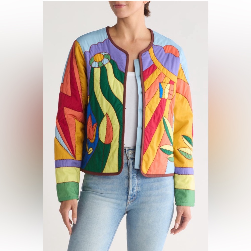 Mother The On-The-Fringe Quilted Jacket God’s eye on the prize Sz small NWT